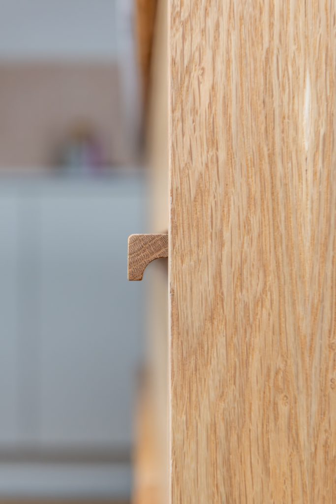 bespoke kitchen cabinetry oak veneer quartz worktop Devon joinery